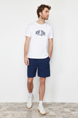 TRENDYOL MAN Lacivert Regular Fit Paper Touch Yumusak Tuseli Beli Bagc?kl? Sort Bermuda TMNSS24SR00006 - Trendyolmilla фото 2