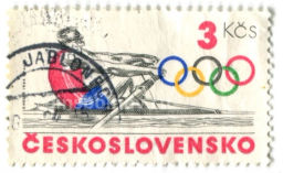 Марка Токио-64 гребля 1964 год Чехословакия