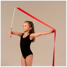 Лента гимнастическая с палочкой Grace Dance, 4 м, цвет фуксия  фото 3
