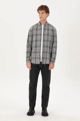 Мужская серая рубашка с длинным рукавом Неожиданная скидка в корзине - U.s. polo assn фото 4