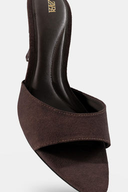 SPLIT SUEDE HEELED SANDALS - Zara фото 6