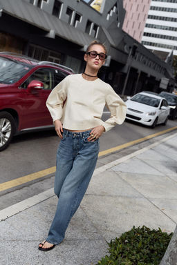 TOP CORTO MANGA VOLUMEN / Crudo - Zara фото 4