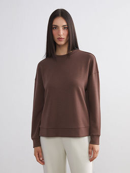 Bisiklet Yaka Oversize Kad?n Sweatshirt