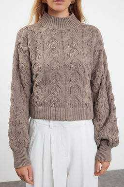 Vizon Crop Dik Yaka Triko Kazak TWOAW22KZ1634