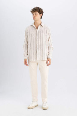 Рубашка в полоску с длинным рукавом Relax Fit - Defacto фото 2