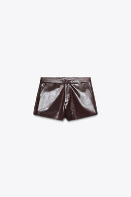 FAUX LEATHER SHORTS - Zara фото 6