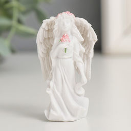 Фигурка полистоун «Ангел-девушка в розовом венке - благодарность», 3.8×6×3 см, МИКС