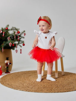 Набор для фотосессии «Крошка Я. Праздничный»: юбка и повязка на голову, красный, рост 62-86