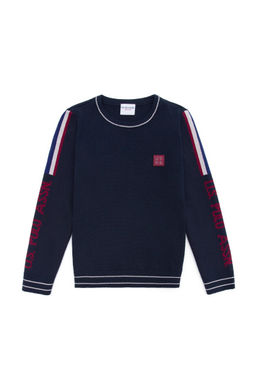 U. S. Polo Assn Темно-синий трикотажный свитер с круглым вырезом для мальчика - U.s. polo assn фото 4