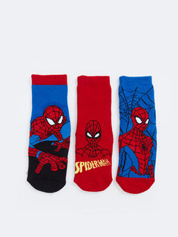 Spiderman Desenli Erkek ?ocuk Soket ?orap 3l?