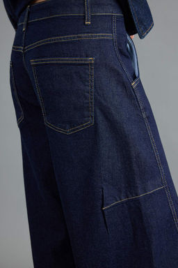 Koyu Mavi D_K_ML_ Diki_ Detayl_ Y_ksek Bel Baggy Jeans TWOAW27JE00030 - Trendyolmilla фото 5