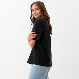 Футболка женская KAFTAN: Basic line, чёрная, размер 40-42