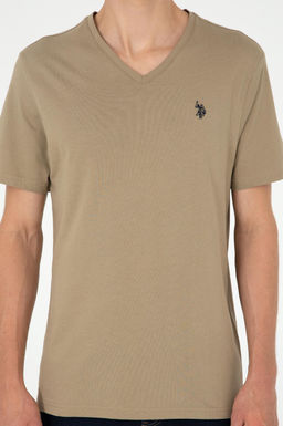 Мужская базовая футболка цвета хаки - U.s. polo assn фото 6