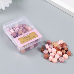 Сургуч в гранулах в коробочке «Восьмигранник», розовый вечер, 30 г, 2.4×5.5×7 см