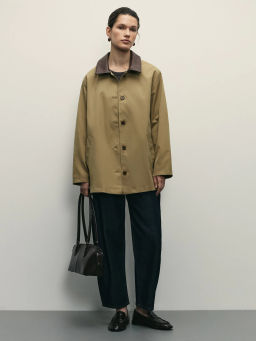 Плащ с акцентным воротником / Zarina  фото 2