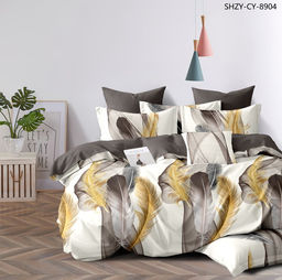 Постельное белье - Поплин Премиум 6263 Веер 2-спальный с Евро простыней