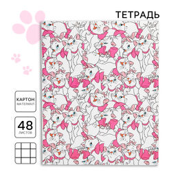 Цена за 20 шт. Тетрадь в клетку 48 л., картонная обложка «Кошечка»