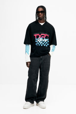 Camiseta de malla con estampado Oversized Fit - H&m фото 7