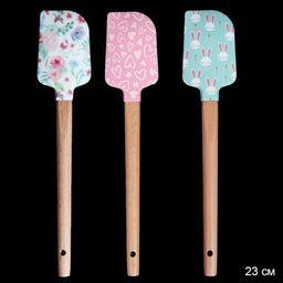 Лопатка кулинарная силиконовая 23 см с деревянной ручкой/ G-970 /уп 300/ - Галеонтрейд фото 5