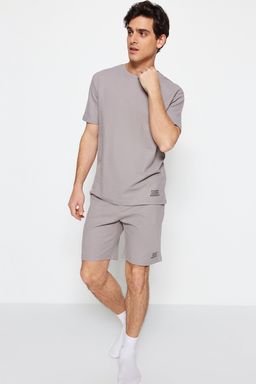 TRENDYOL MAN Mavi Regular Fit Waffle Sortlu Pijama Tak?m? TMNSS23PT00032 - Trendyolmilla фото 16