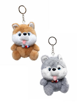 Мягкая игрушка "Волк" 14см, на брелке, 2цв. в ассорт.