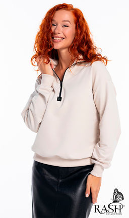 Свитшот на молнии "Аллегро" молочный Цвет:как на фото