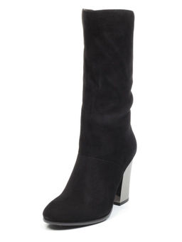 YF189-011M BLACK Полусапоги зимние женские (натуральная замша, натуральный мех (еврозима))