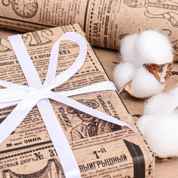 Цена за 2 шт. Бумага упаковочная, крафт «Газета», 70×100 см, 1 лист