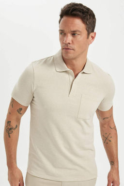 Slim Fit Dar Kesim Basic Duz K?sa Kollu Polo Tisort - Defacto фото 5