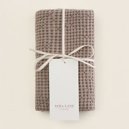 Полотенце вафельное SL HOME: Linen «Саббиа», 60×140 см, бежевое