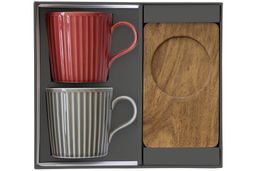 Набор кружек Время отдыха, красная, серая, 0,38 л, 2 шт - Easy life фото 2