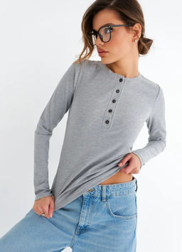 K13380 Лонгслив хлопок ТМ_СЕРЫЙ