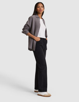 Siyah Straight Fit Jean Pantolon