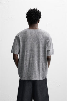 STRIPED COTTON - LINEN T-SHIRT - Zara фото 3