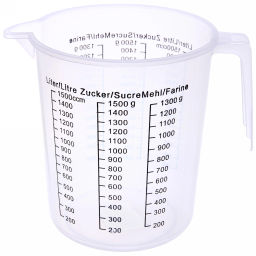 Цена за 5 шт. Ёмкость мерная 1,5л с черной шкалой