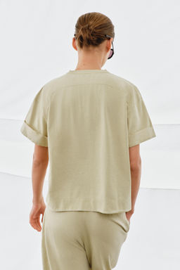 CAMISETA HEAVY COTTON MANGA CORTA / Verde claro - Zara фото 3