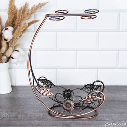 Подставка для вина и 4х фужеров Корабль Бронза/ GB-T-3327 /уп 20/металл - Галеонтрейд фото 3