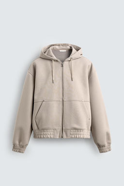 NEOPRENE-EFFECT HOODIE WITH ZIP - Zara фото 8