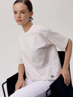 CONTE Футболка свободного кроя из футера LD 2569 white-lavender