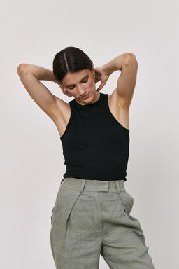 Майка с открытыми плечами в рубчик - Melcloth фото 2