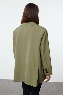 Ac?k Haki Ekstra Oversize Dokuma Blazer Ceket TWOAW24BC00107