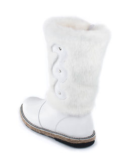 Унты женские на войлочной подошве., Белые.Молния