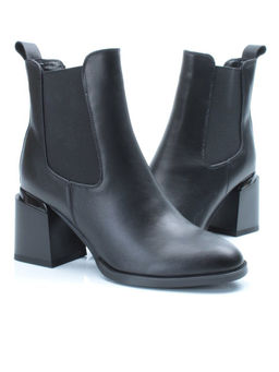 01-PCM450-1 BLACK Ботинки Челси демисезонные женские (натуральная кожа, байка) - Фабричный китай фото 12