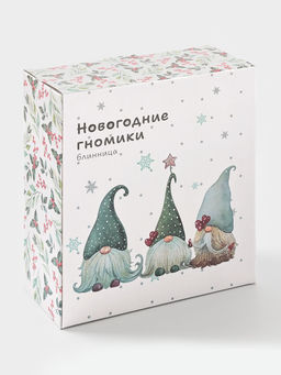 Блинница новогодняя Доляна Домашние гномики, 23.5?9.7 см, доломит, белая  фото 6