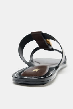 DOUBLE-STRAP FLAT SANDALS WITH BUCKLE - Zara фото 22