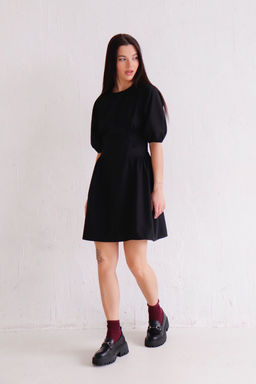 11435 Платье чёрное с объёмными рукавами - Martichelli фото 9