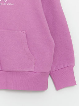 Bask?l? Uzun Kollu K?z ?ocuk Hoodie - Waikiki фото 2