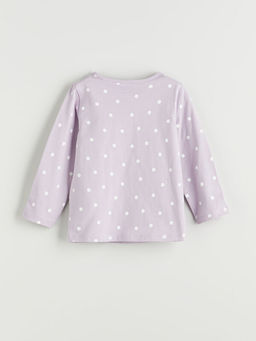 Bisiklet Yaka Uzun Kollu Daisy Duck Bask?l? K?z Bebek Sweatshirt ve Tayt 2li