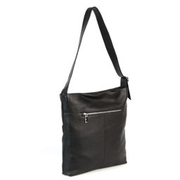 Женская кожаная плоская сумка хобо 209238 Блек - Cidirro фото 3