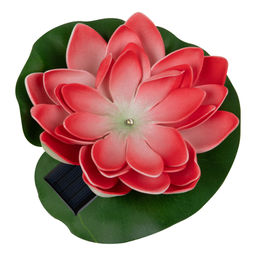USL-S-826/PT060 RED WATERLILY Садовый светильник на солнечной батарее Красная кувшинка. Плавающий. 1 светодиода. Теплый белый свет. 1*ААA Ni-Mh аккумулятор в/к. IP44. TM Uniel